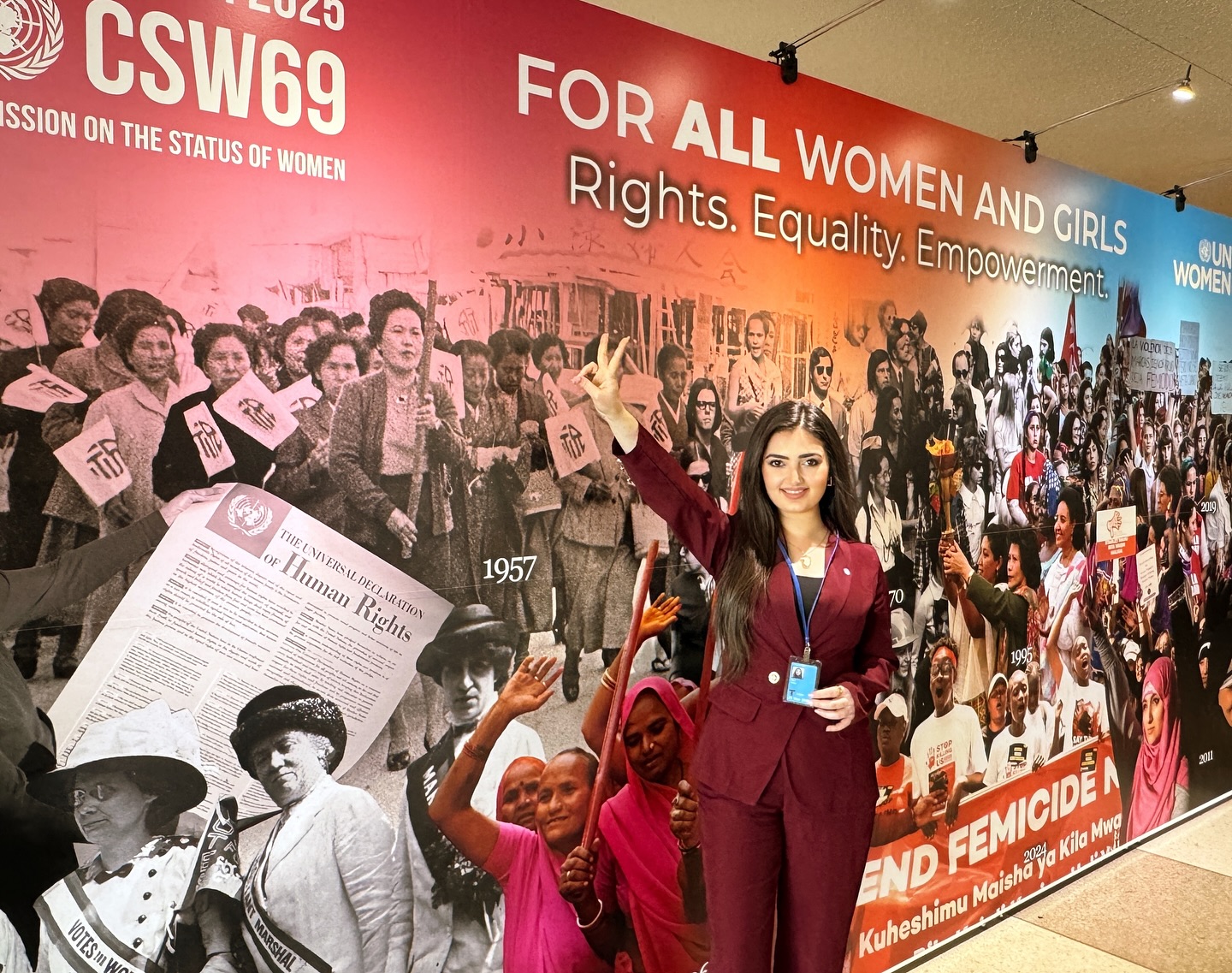 AFAQ-Mitglied Roudy Ali bei der CSW69 im UN-Hauptquartier in New York 488612824_18459814231077315_1343590680578599060_n