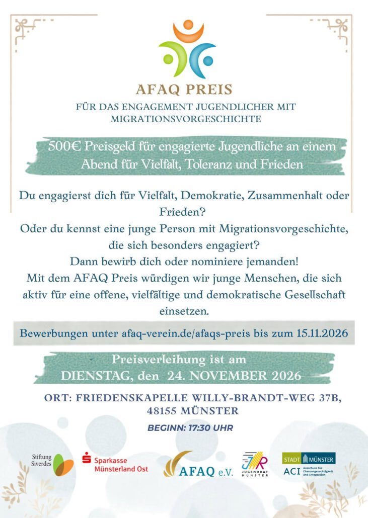 afaq preis 2026 bewerbung